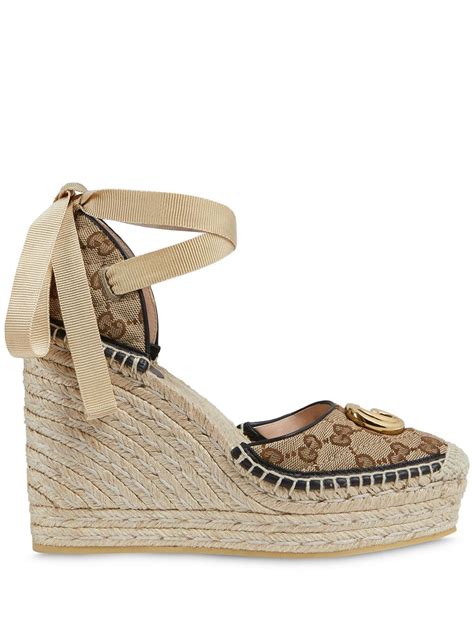 leather platform espadrille gucci|gucci espadrilles farfetch.